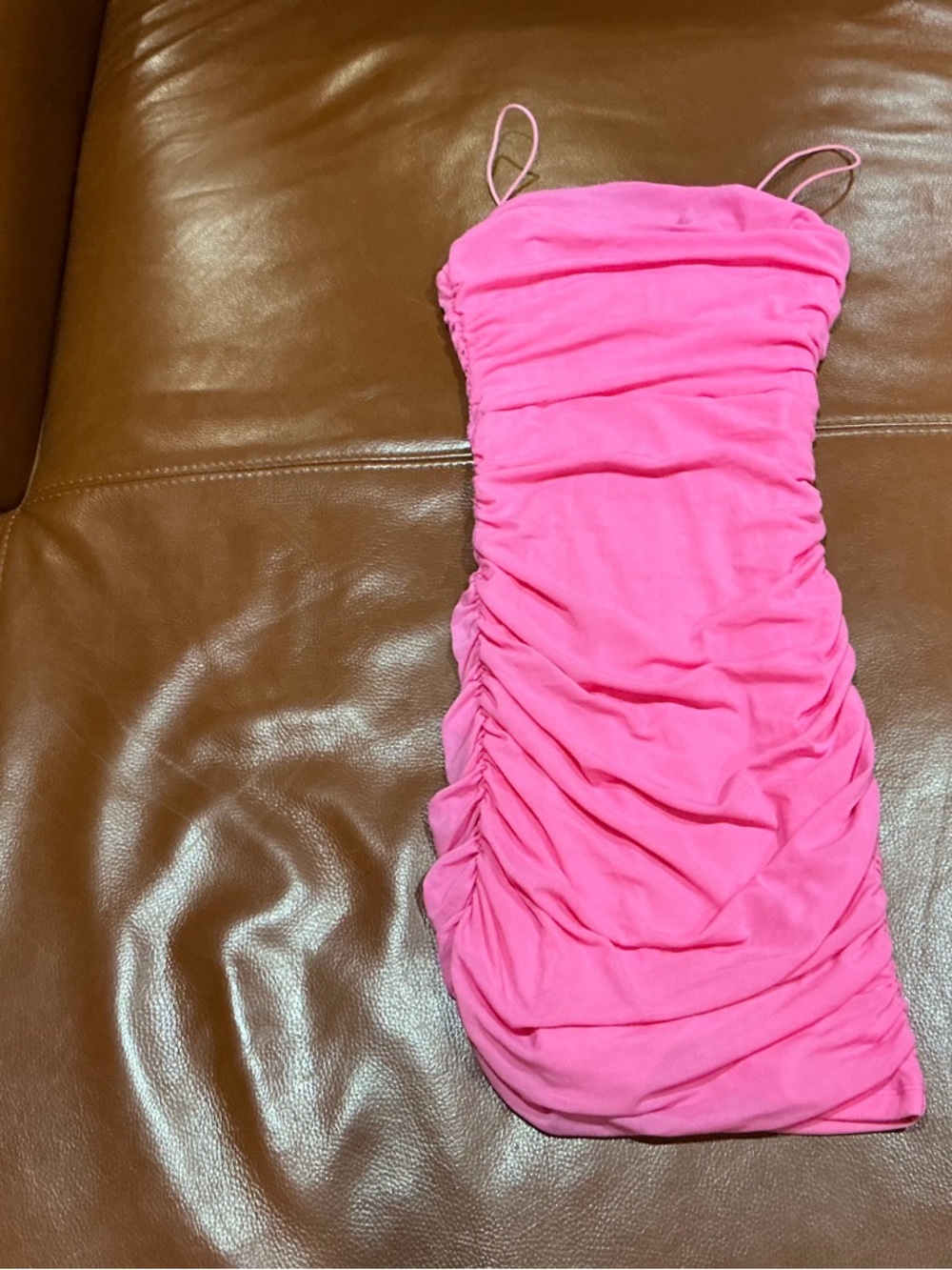 Hello Molly hot pink Ruched Mini Dress